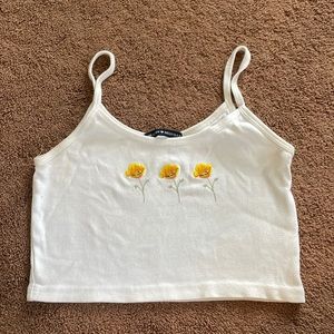 brandy Cropped Embroidered Tank Top